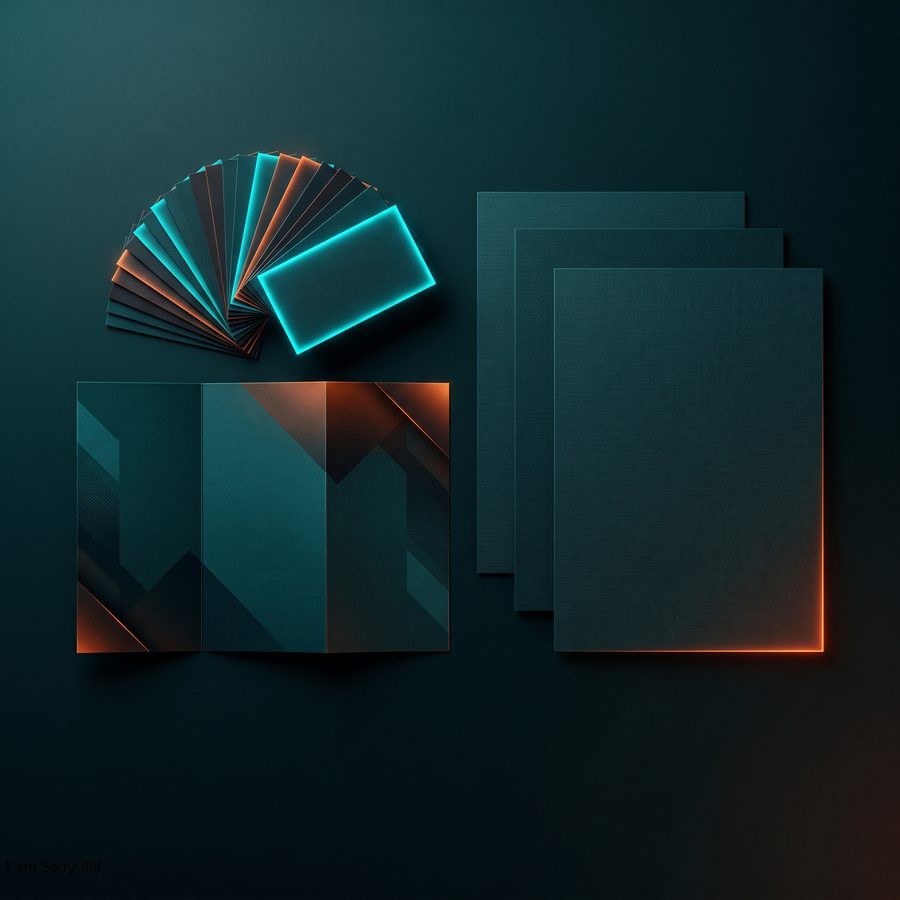 Fanned print collateral and brochures on a dark surface
