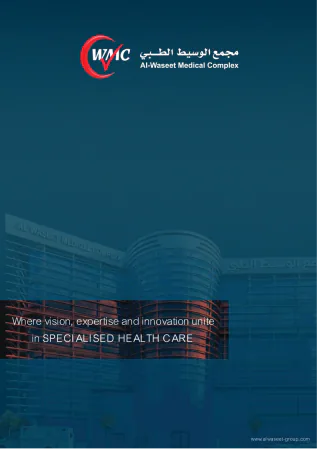 The Al-Waseet Medical Complex magazine cover: Where vision, expertise and innovation unite in specialised health care
