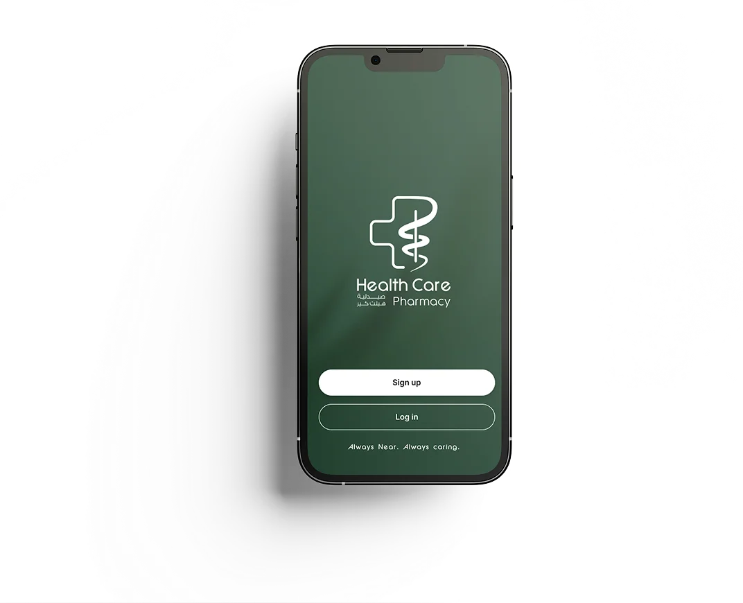 The Health Care Pharmacy app opening on its sign-in screen