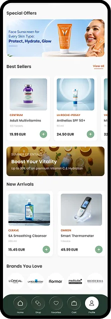 App screen: special offers and best sellers