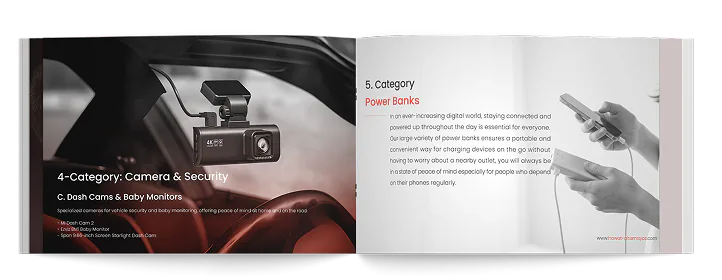 Howat Al Tamyoz profile spread: Cameras & Security facing Power Banks