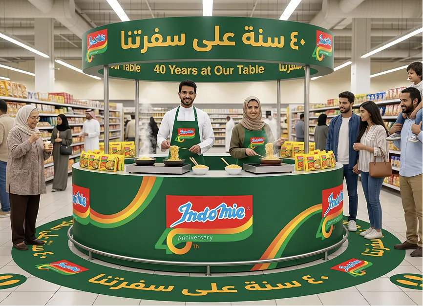 Indomie anniversary retail visual